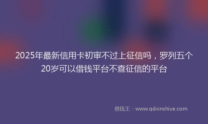 2025年最新信用卡初审不过上征信吗，罗列五个20岁可以借钱平台不查征信的平台