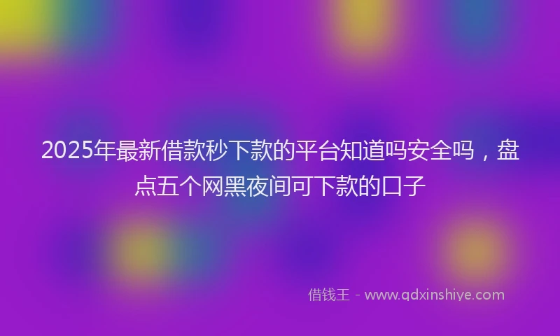 2025年最新借款秒下款的平台知道吗安全吗，盘点五个网黑夜间可下款的口子