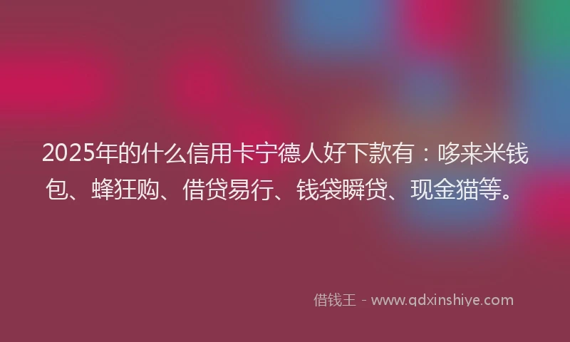 2025年的什么信用卡宁德人好下款有：哆来米钱包、蜂狂购、借贷易行、钱袋瞬贷、现金猫等。