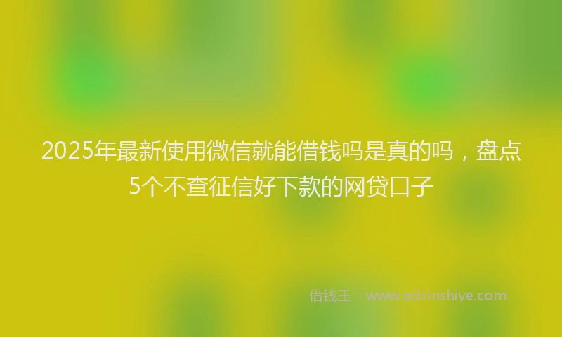 2025年最新使用微信就能借钱吗是真的吗，盘点5个不查征信好下款的网贷口子