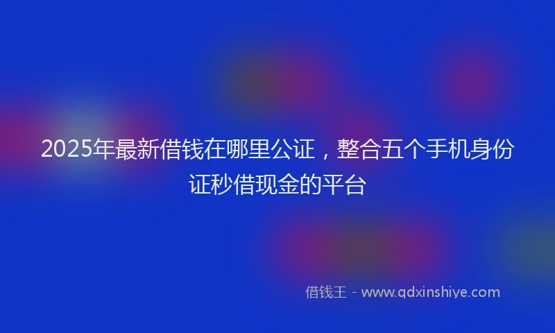 2025年最新借钱在哪里公证，整合五个手机身份证秒借现金的平台