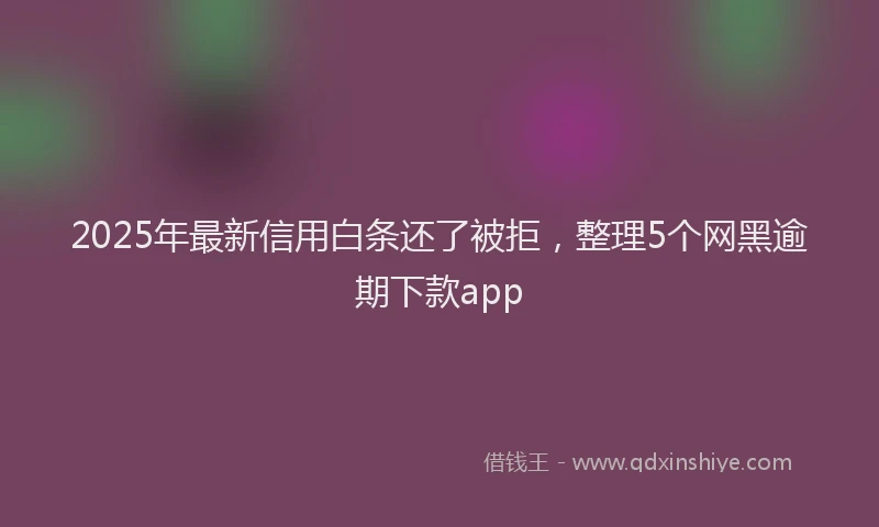 2025年最新信用白条还了被拒，整理5个网黑逾期下款app