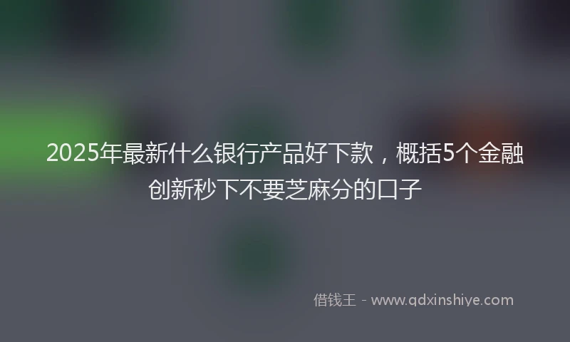 2025年最新什么银行产品好下款，概括5个金融创新秒下不要芝麻分的口子
