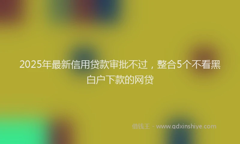 2025年最新信用贷款审批不过，整合5个不看黑白户下款的网贷