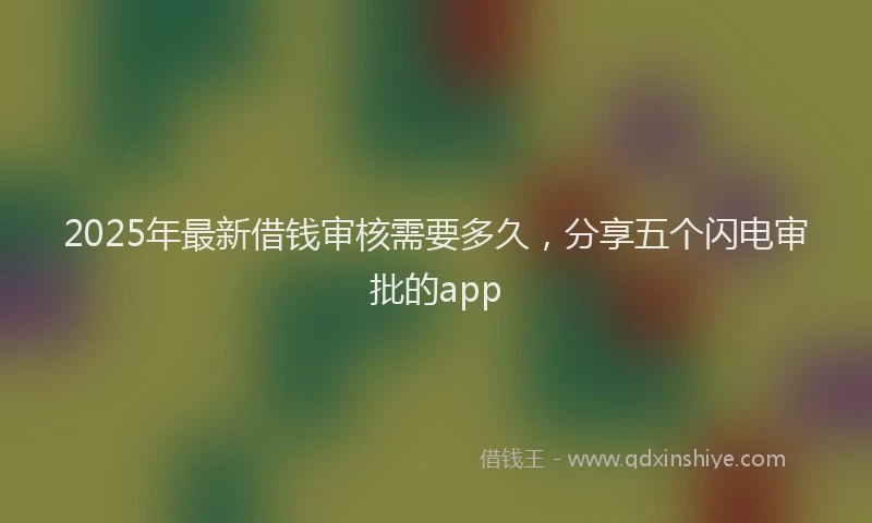 2025年最新借钱审核需要多久，分享五个闪电审批的app