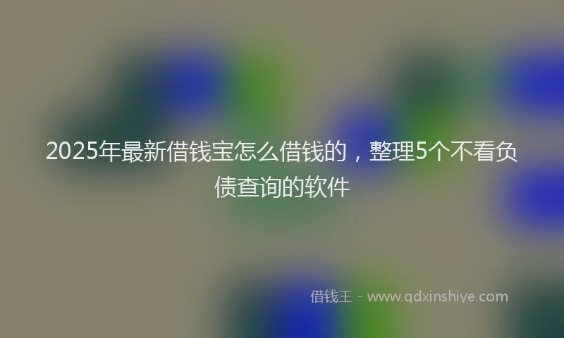 2025年最新借钱宝怎么借钱的，整理5个不看负债查询的软件