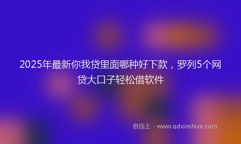 2025年最新你我贷里面哪种好下款，罗列5个网贷大口子轻松借软件