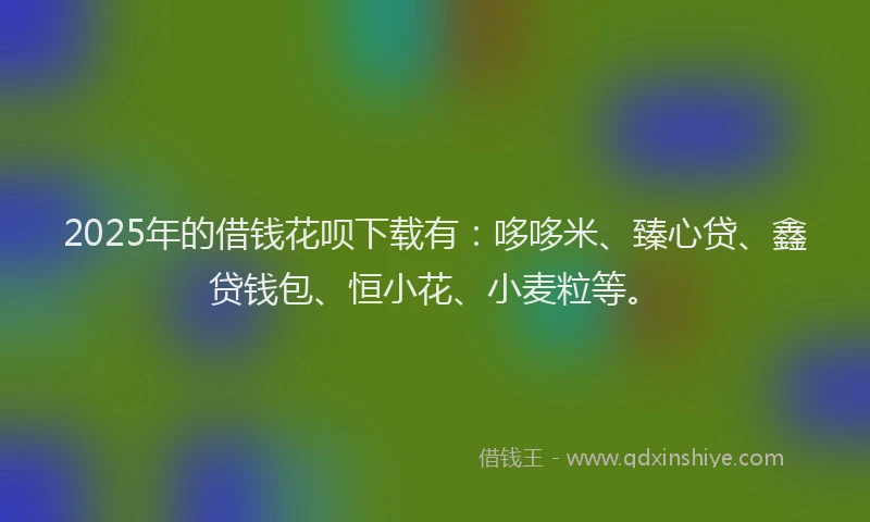 2025年的借钱花呗下载有：哆哆米、臻心贷、鑫贷钱包、恒小花、小麦粒等。