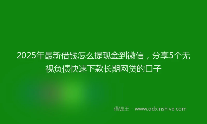 2025年最新借钱怎么提现金到微信，分享5个无视负债快速下款长期网贷的口子
