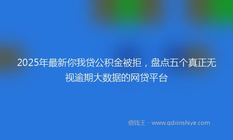 2025年最新你我贷公积金被拒，盘点五个真正无视逾期大数据的网贷平台
