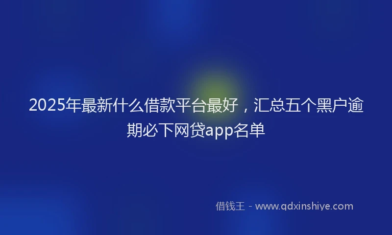 2025年最新什么借款平台最好，汇总五个黑户逾期必下网贷app名单