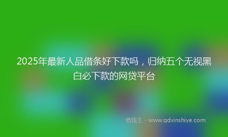 2025年最新人品借条好下款吗，归纳五个无视黑白必下款的网贷平台