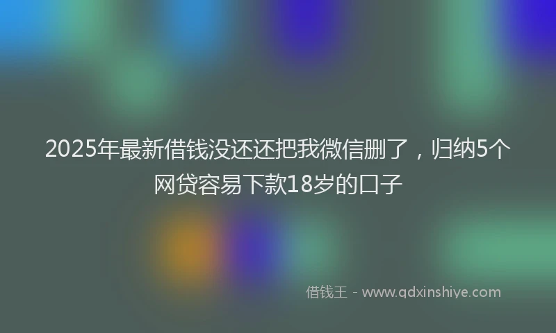 2025年最新借钱没还还把我微信删了，归纳5个网贷容易下款18岁的口子