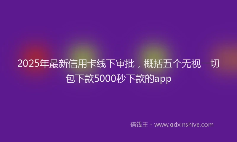 2025年最新信用卡线下审批，概括五个无视一切包下款5000秒下款的app