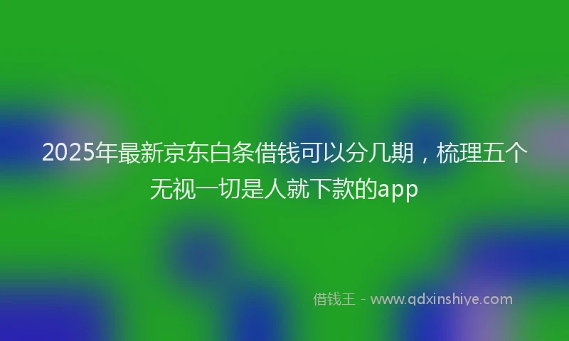 2025年最新京东白条借钱可以分几期，梳理五个无视一切是人就下款的app