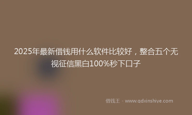 2025年最新借钱用什么软件比较好，整合五个无视征信黑白100%秒下口子