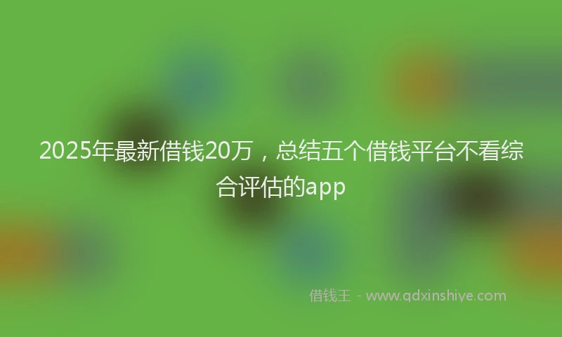 2025年最新借钱20万，总结五个借钱平台不看综合评估的app