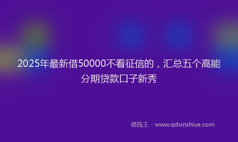 2025年最新借50000不看征信的，汇总五个高能分期贷款口子新秀