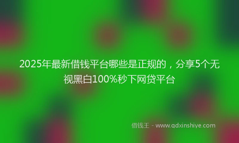 2025年最新借钱平台哪些是正规的，分享5个无视黑白100%秒下网贷平台