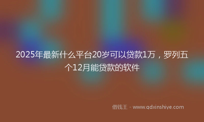 2025年最新什么平台20岁可以贷款1万，罗列五个12月能贷款的软件