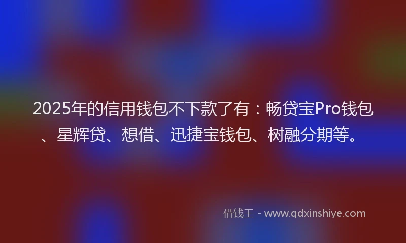 2025年的信用钱包不下款了有：畅贷宝Pro钱包、星辉贷、想借、迅捷宝钱包、树融分期等。