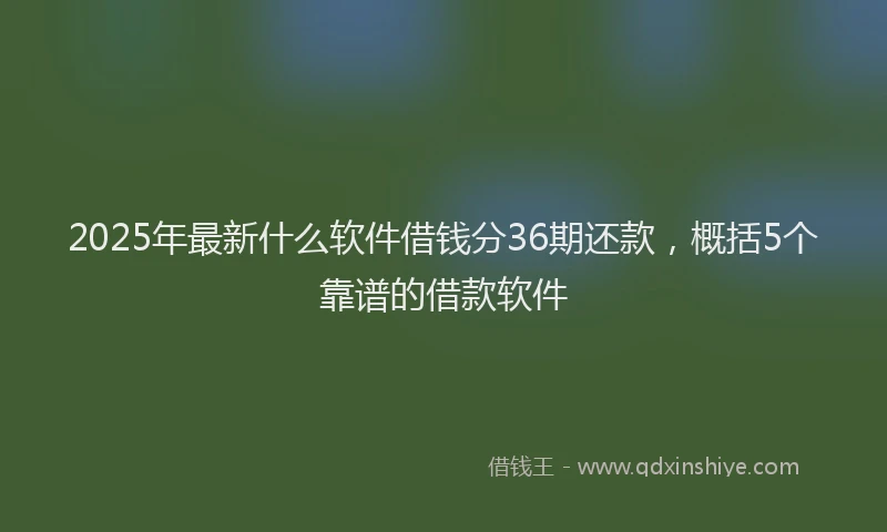 2025年最新什么软件借钱分36期还款，概括5个靠谱的借款软件
