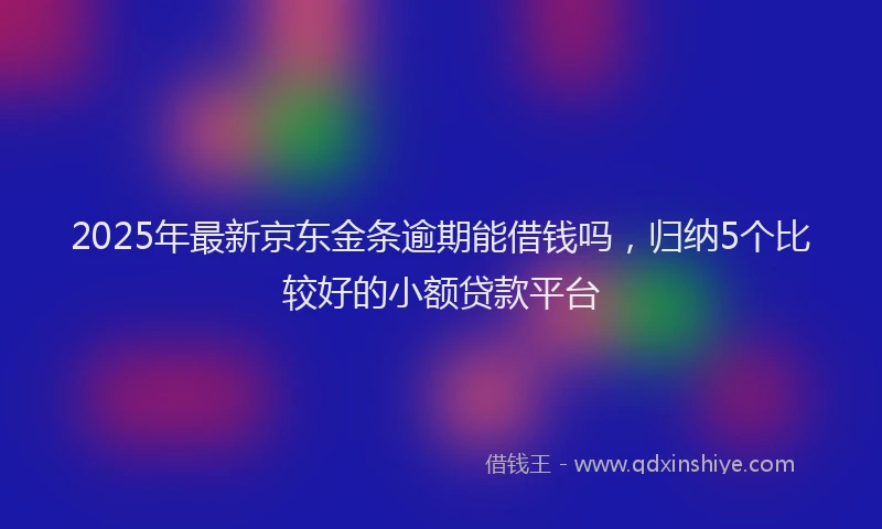 2025年最新京东金条逾期能借钱吗，归纳5个比较好的小额贷款平台