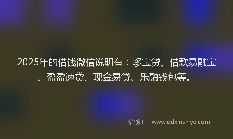 2025年的借钱微信说明有：哆宝贷、借款易融宝、盈盈速贷、现金易贷、乐融钱包等。