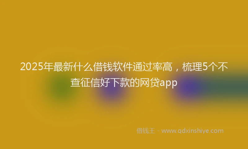 2025年最新什么借钱软件通过率高，梳理5个不查征信好下款的网贷app