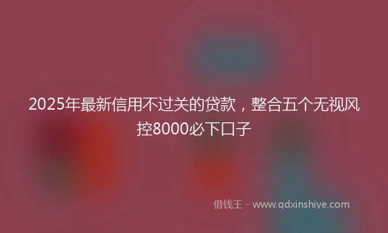 2025年最新信用不过关的贷款，整合五个无视风控8000必下口子