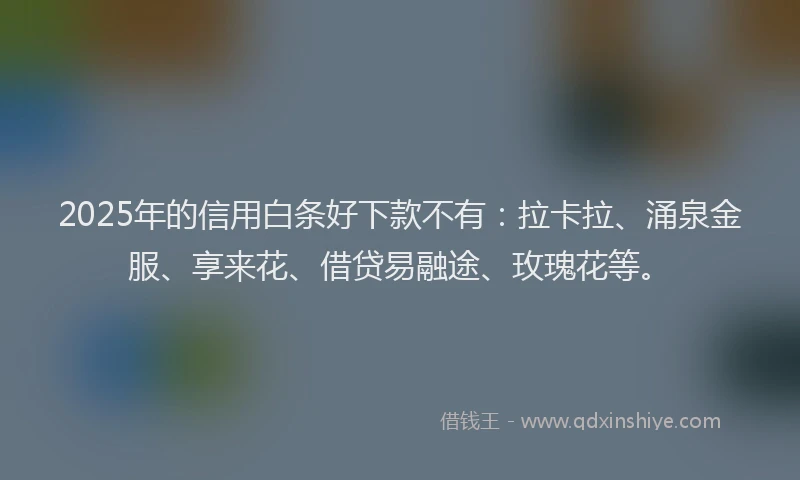 2025年的信用白条好下款不有：拉卡拉、涌泉金服、享来花、借贷易融途、玫瑰花等。