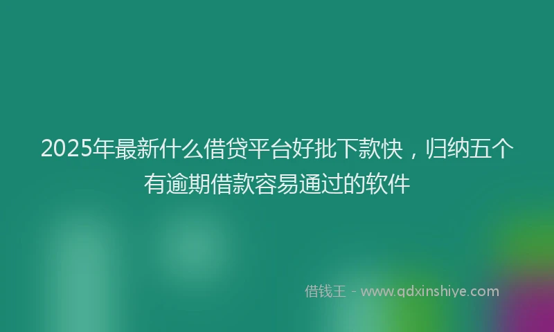 2025年最新什么借贷平台好批下款快，归纳五个有逾期借款容易通过的软件