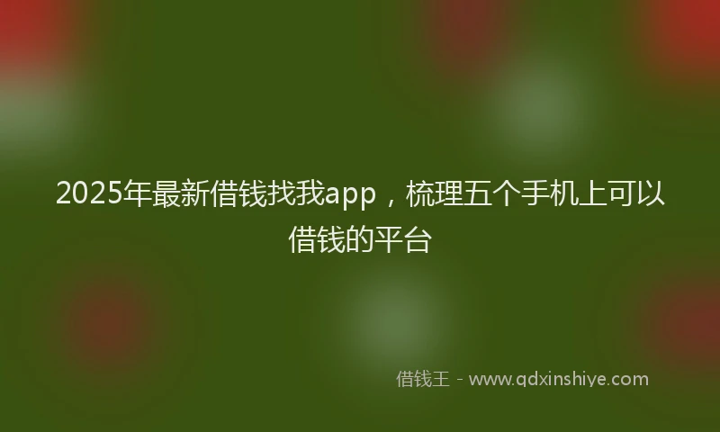 2025年最新借钱找我app，梳理五个手机上可以借钱的平台