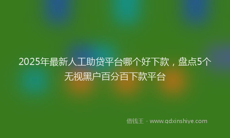 2025年最新人工助贷平台哪个好下款，盘点5个无视黑户百分百下款平台