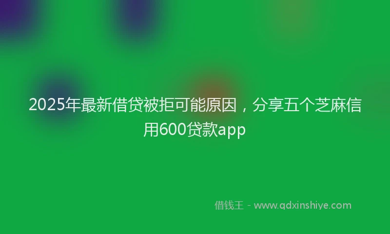 2025年最新借贷被拒可能原因，分享五个芝麻信用600贷款app