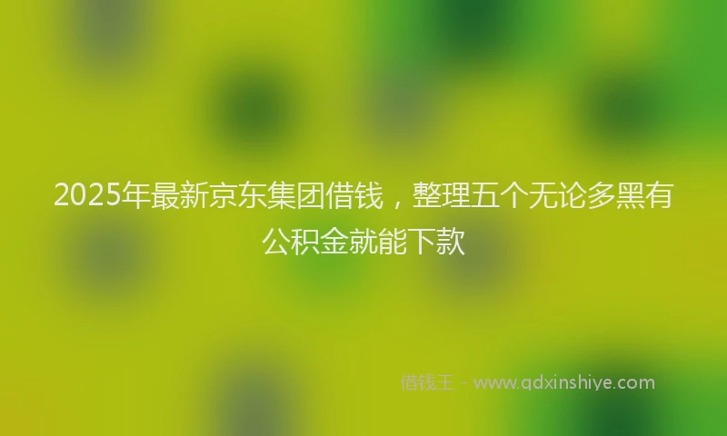 2025年最新京东集团借钱，整理五个无论多黑有公积金就能下款