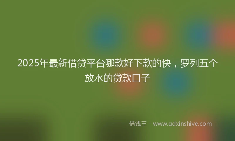 2025年最新借贷平台哪款好下款的快，罗列五个放水的贷款口子