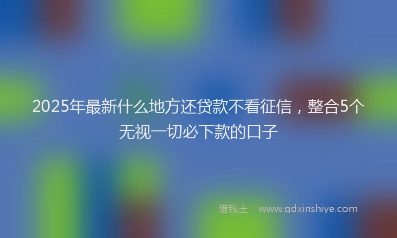 2025年最新什么地方还贷款不看征信，整合5个无视一切必下款的口子