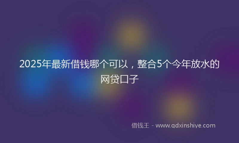 2025年最新借钱哪个可以，整合5个今年放水的网贷口子