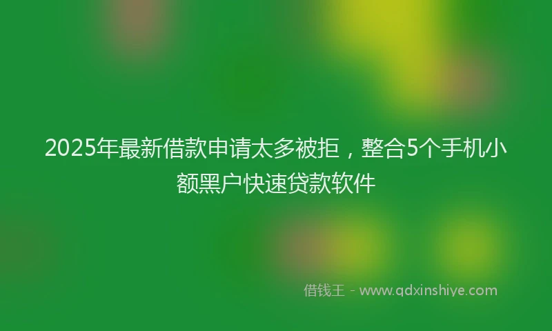 2025年最新借款申请太多被拒，整合5个手机小额黑户快速贷款软件