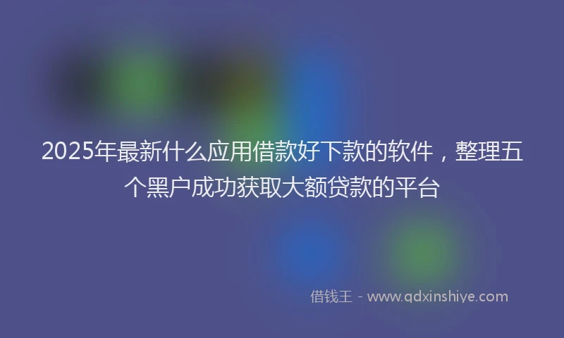 2025年最新什么应用借款好下款的软件，整理五个黑户成功获取大额贷款的平台