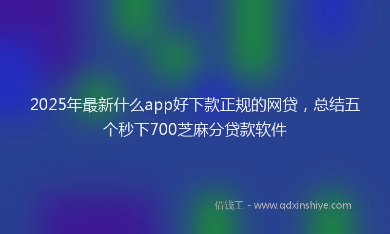 2025年最新什么app好下款正规的网贷，总结五个秒下700芝麻分贷款软件