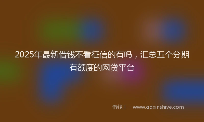 2025年最新借钱不看征信的有吗，汇总五个分期有额度的网贷平台