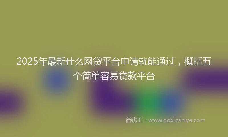 2025年最新什么网贷平台申请就能通过，概括五个简单容易贷款平台