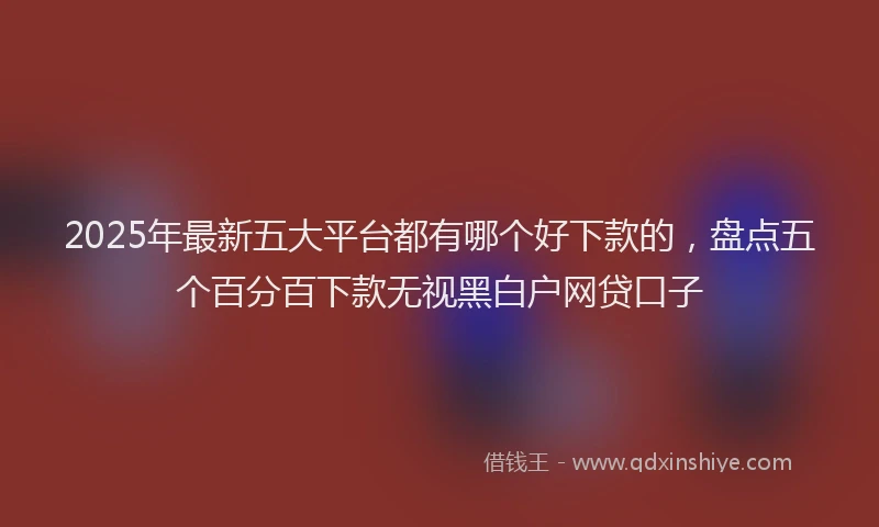 2025年最新五大平台都有哪个好下款的，盘点五个百分百下款无视黑白户网贷口子