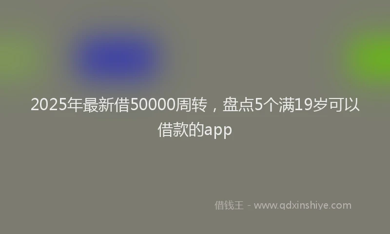 2025年最新借50000周转，盘点5个满19岁可以借款的app