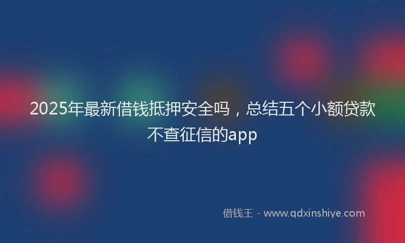 2025年最新借钱抵押安全吗，总结五个小额贷款不查征信的app