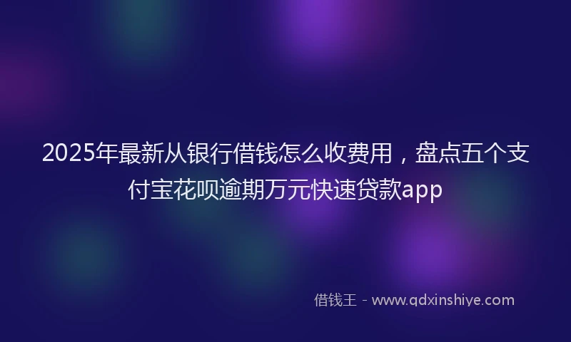 2025年最新从银行借钱怎么收费用，盘点五个支付宝花呗逾期万元快速贷款app