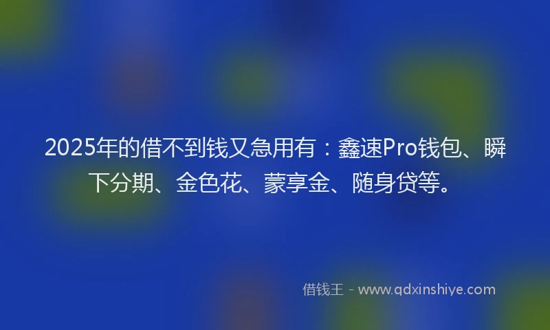 2025年的借不到钱又急用有：鑫速Pro钱包、瞬下分期、金色花、蒙享金、随身贷等。