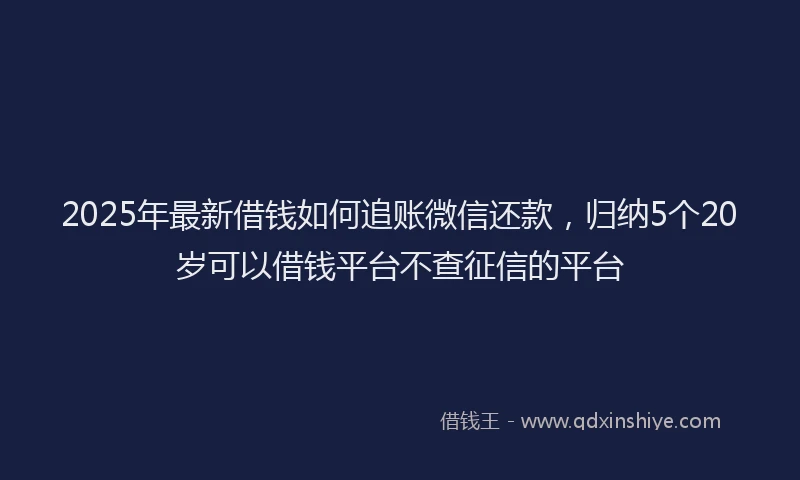2025年最新借钱如何追账微信还款，归纳5个20岁可以借钱平台不查征信的平台